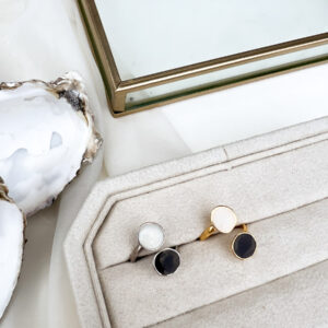 black and white ring an