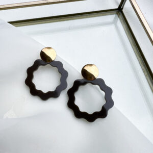 coffee circle oorbellen an