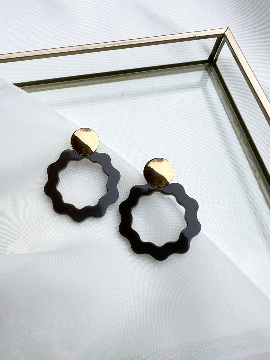 coffee circle oorbellen an coffee circle oorbellen an