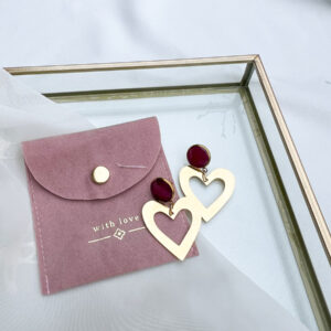 golden heart oorbellen an