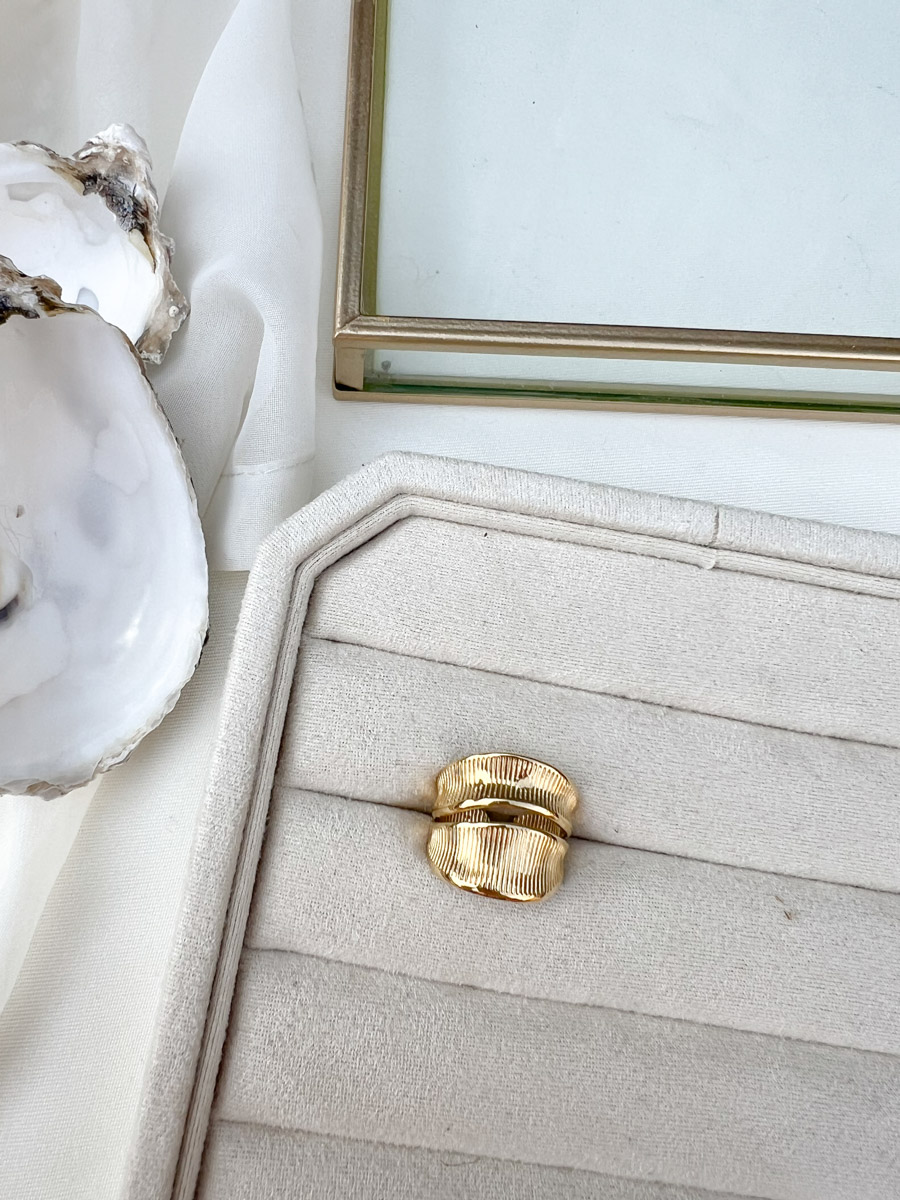 gouden ribbel ring an gouden ribbel ring an