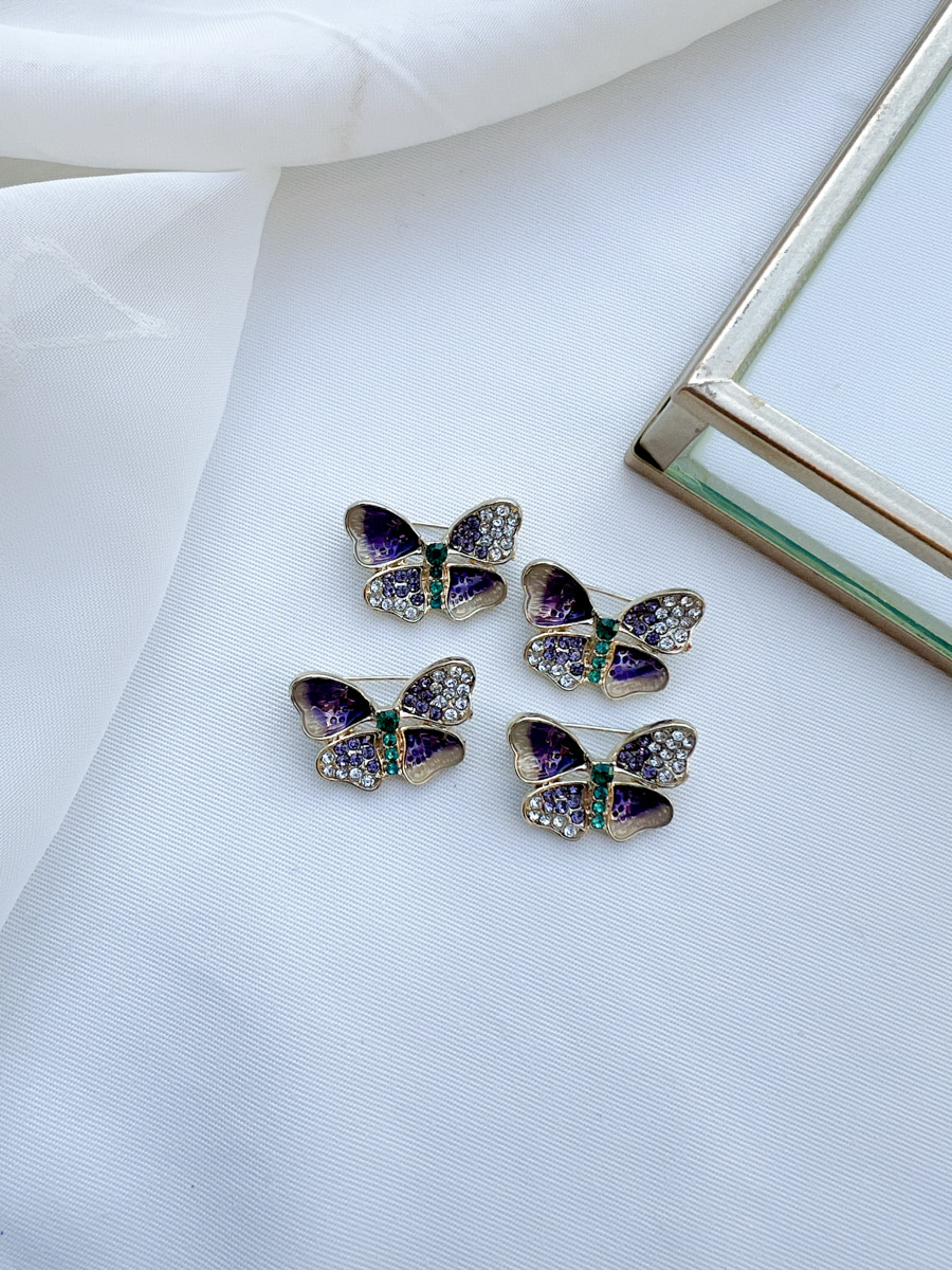 purple butterfly broche an